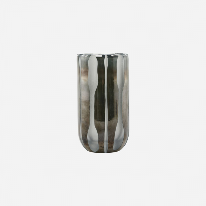 Bai - vaso in vetro grigio e bianco