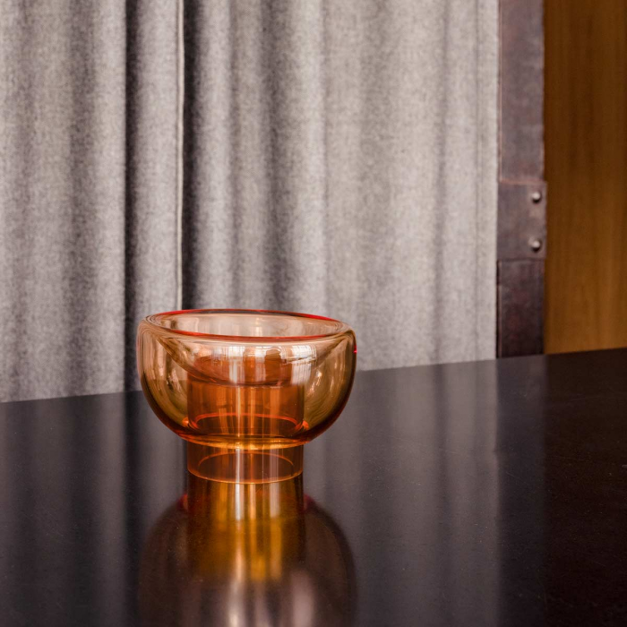 Sphere - vaso doppio in vetro arancione