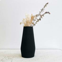 Wave - vaso nero decorativo