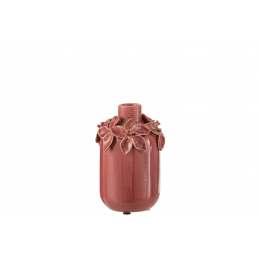 Florai - Vaso con fiori in ceramica rossa