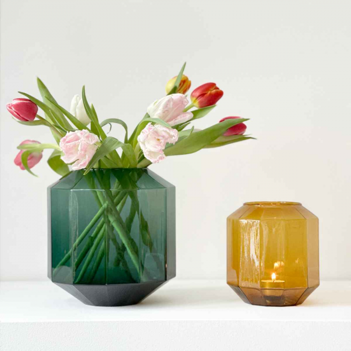 Bliss - vaso in vetro giallo ambra