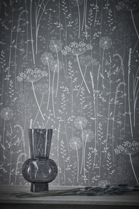Hedria - Vaso in vetro grigio scuro, 24,5 cm