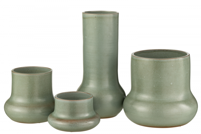 Ali - Vaso in ceramica verde grigio