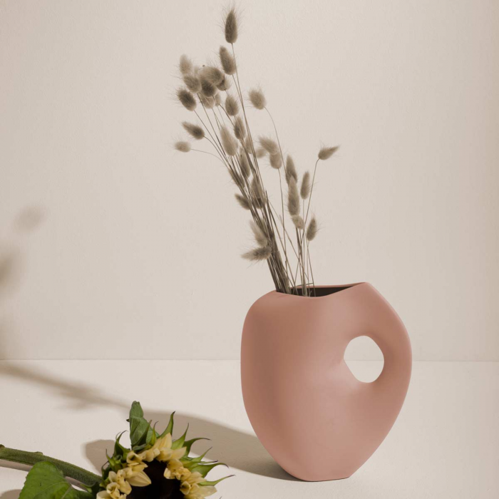 Aura - Vaso in ceramica rosa cipria