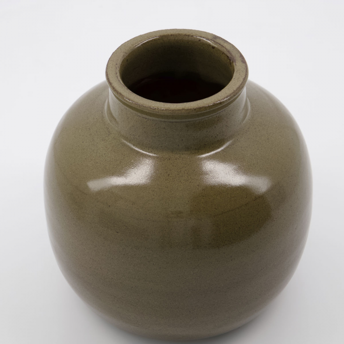 Aju - vaso tondo in gres verde