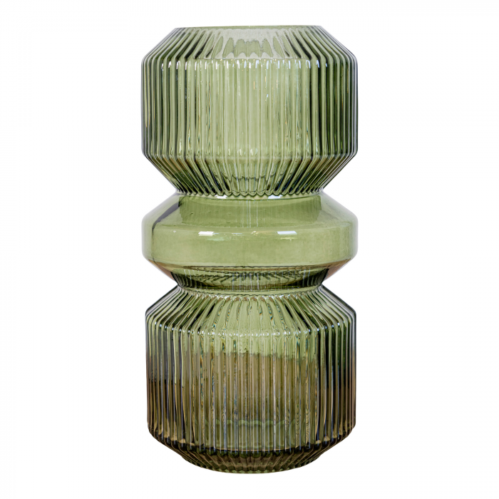 Vins - Vaso in vetro verde, alto 25 cm