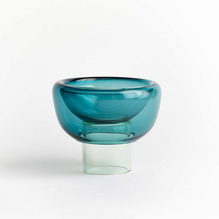 Sphere - vaso ciotola  in vetro azzurro