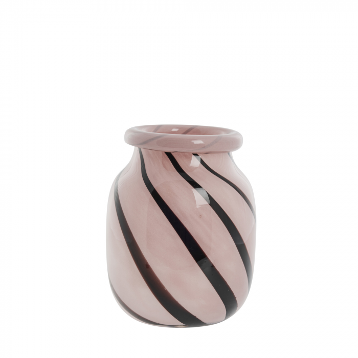Marena - Vaso in vetro rosa e nero
