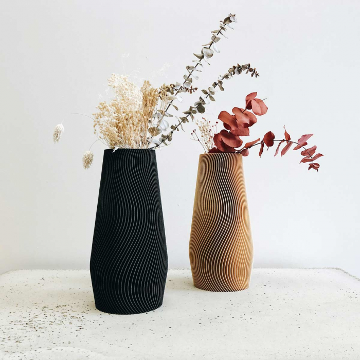 Wave - vaso nero decorativo