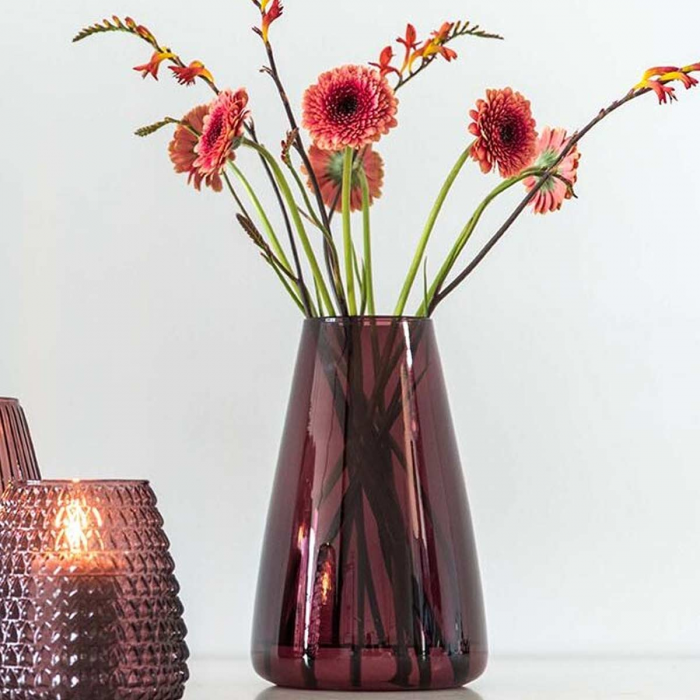 DIM Smooth large - vaso in vetro soffiato rosso