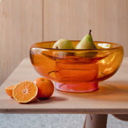 Sphere - vaso in vetro arancione e rosa