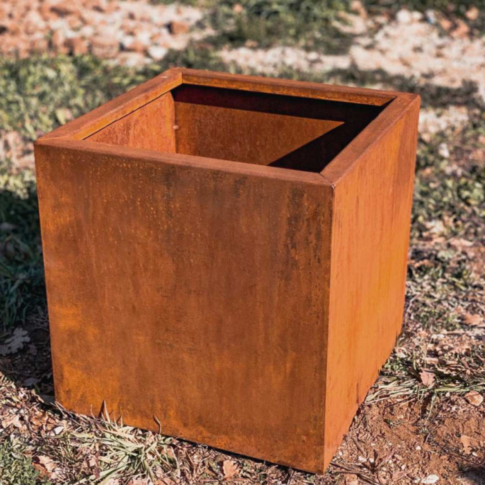 Rubik - vaso quadrato in corten