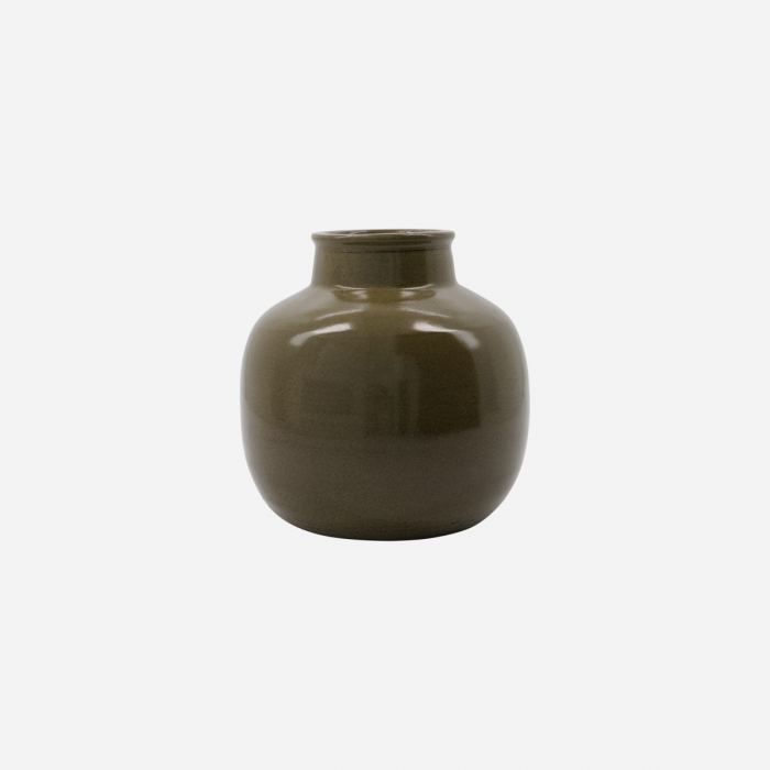 Aju - vaso tondo in gres verde