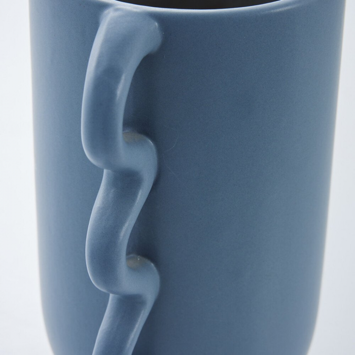 Suselle - Vaso azzurro in ceramica con manici decorativi