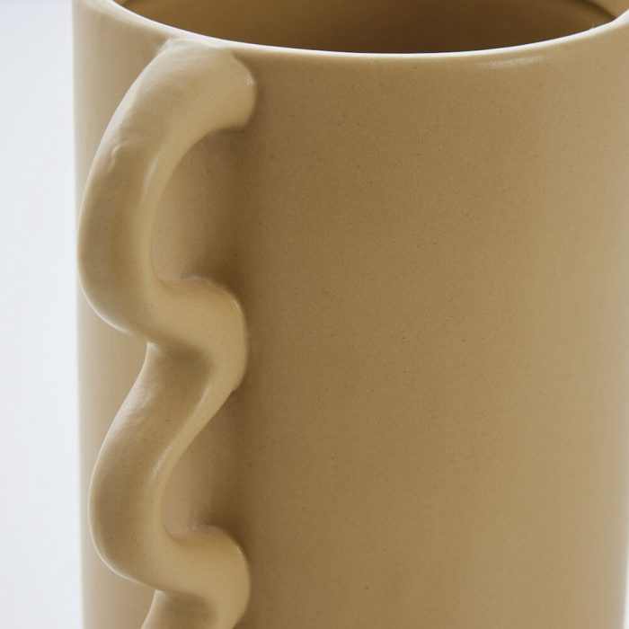 Suselle - Vaso giallo in ceramica con manici decorativi