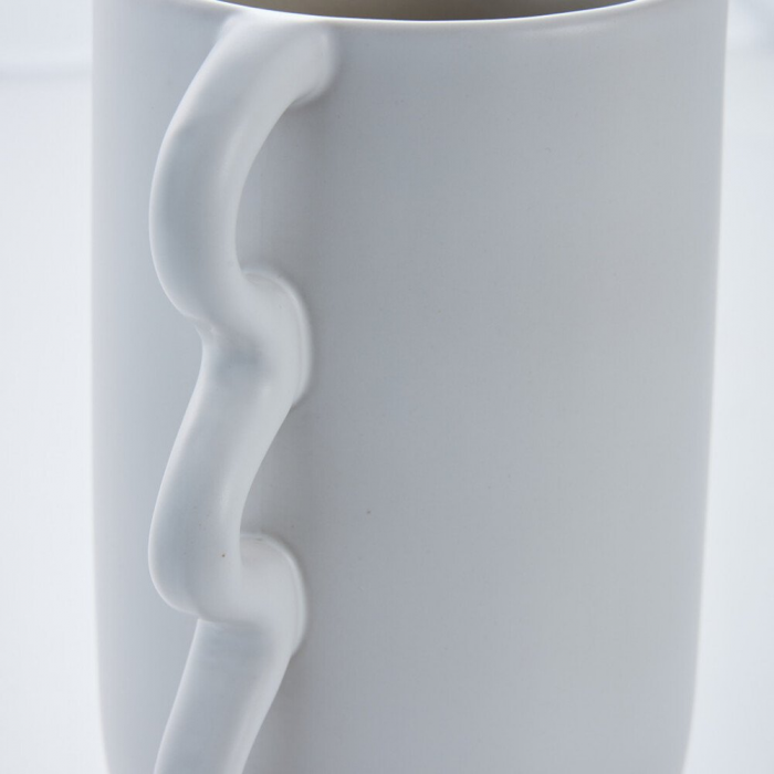 Suselle - Vaso bianco in ceramica con manici decorativi