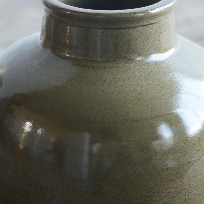 Aju - vaso tondo in gres verde