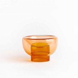 Sphere - vaso doppio in vetro arancione