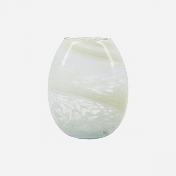 Jupiter - Vaso in vetro soffiato opalino