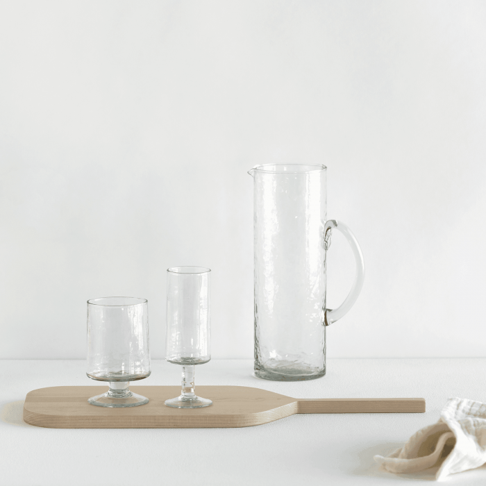 Hammered - 4 bicchieri da vino in vetro trasparente