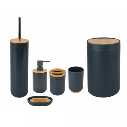 Decent - Set completo accessori bagno, blu scuro