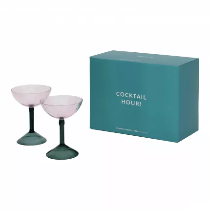 Coupe - set 2 bicchieri da cocktail colorati