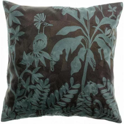 Raki - Cuscino ricamato carbone 45 X 45