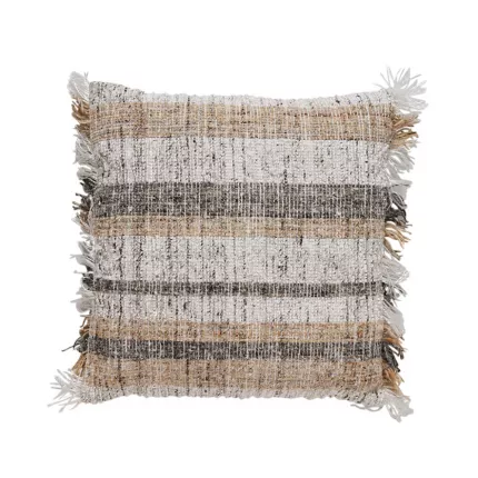 Viselle - Cuscino a righe con frange 50x50