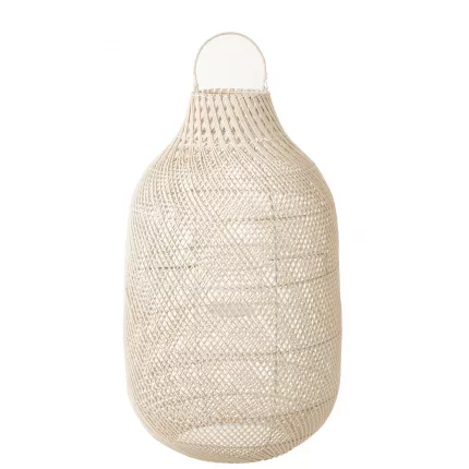 Sam - Lanterna in rattan bianco