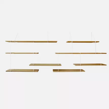 Link DUO - libreria in rovere con staffe bianche