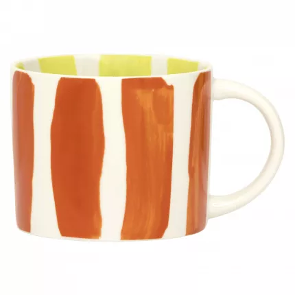 Linda B -  set 4 tazze a strisce colorate in gres