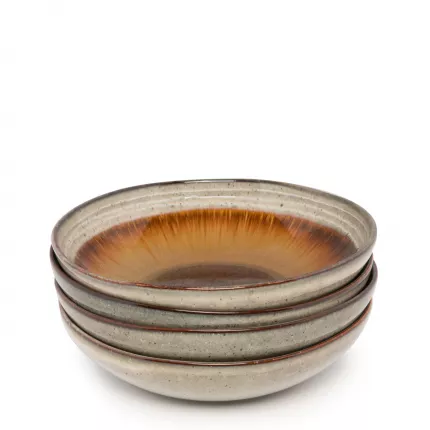 Comporta - set 4 piatti fondi in ceramica