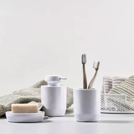 SUII - set accessori bagno bianco lucido