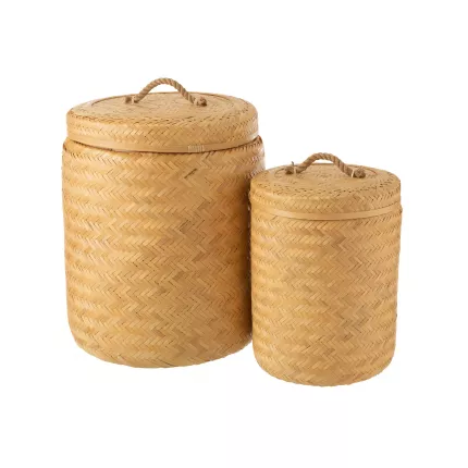 Manilo - Set di due cesti con coperchio