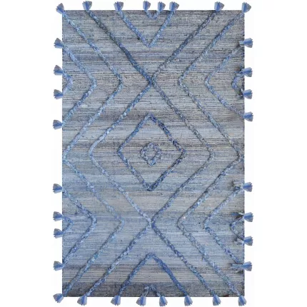 Worgan - Tappeto Blu Denim / Avorio 120 X 180
