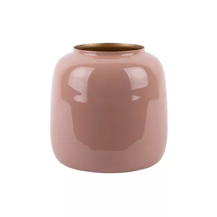 Ivy - porta vaso rosa, in mentallo smaltato lucido