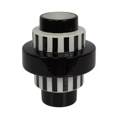 Step - Vaso bianco e nero in ceramica