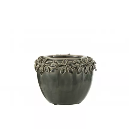 Florai L - Portavaso in ceramica grigio