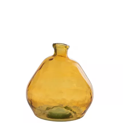 Olivia - Grande vaso tondo in vetro ocra