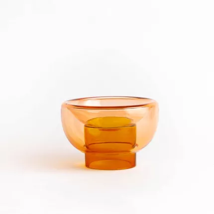 Sphere - vaso doppio in vetro arancione