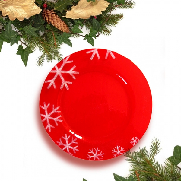 Centrotavola rosso in vetro di Murano ideato per il Natale Centrotavola rosso in vetro di Murano ideato per il Natale